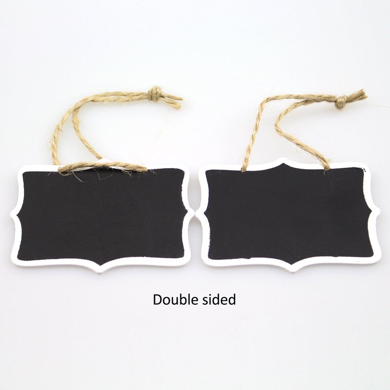 DYWISHKEY 14 Pieces Mini Chalkboards Signs Hanging Blackboard Rectangle Message Board Double Sided for Weddings  Kids Crafts  Garden Favors Storage Labeling Tags - Image 3